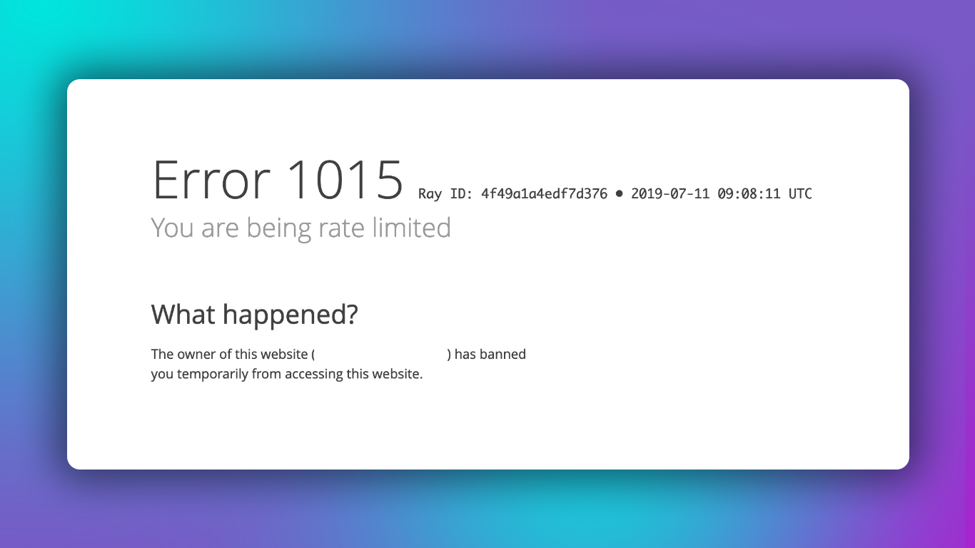 What is Error 1015?