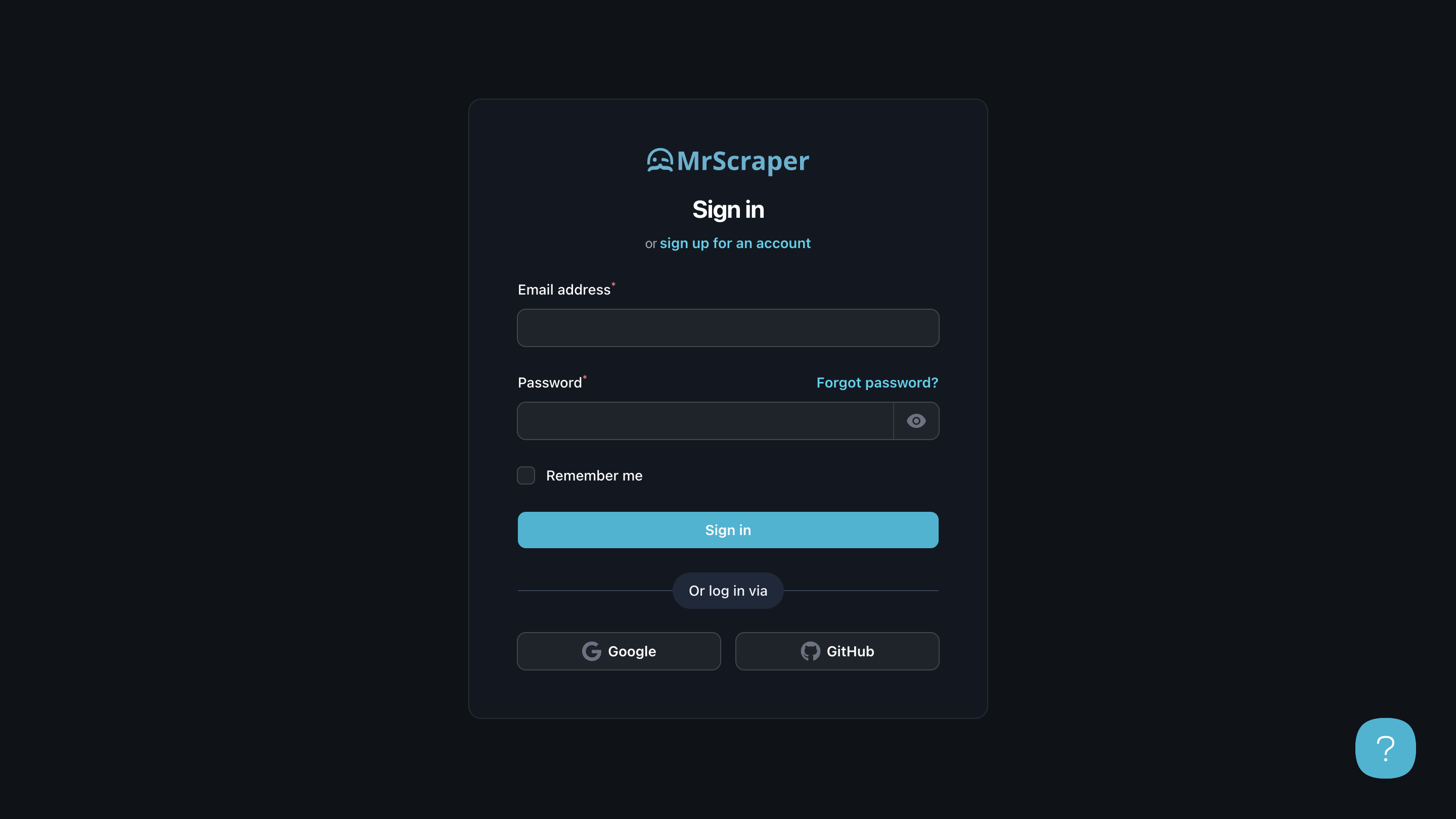 Sign Up for MrScraper