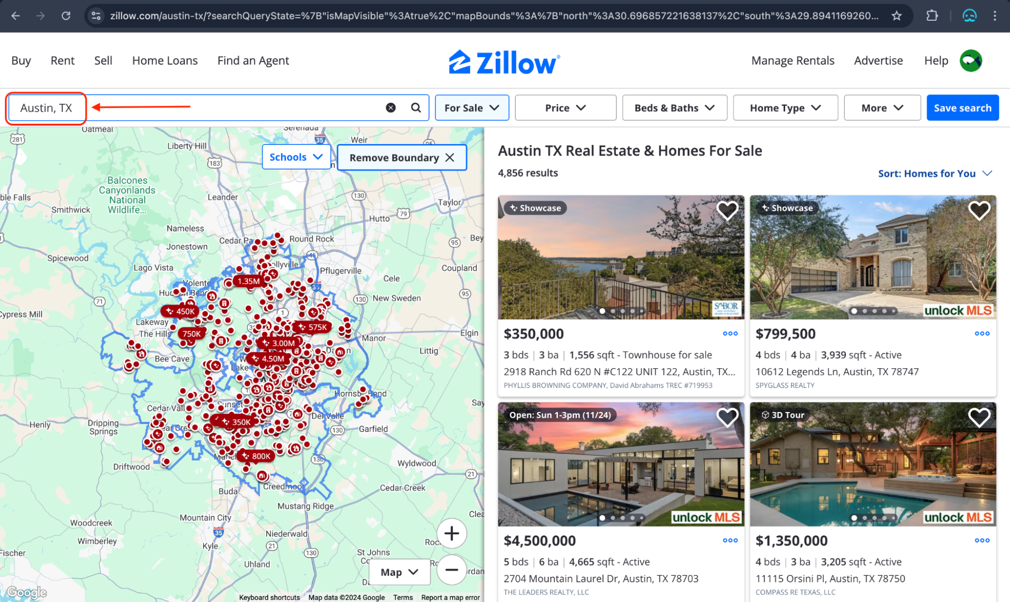 Scraping Zillow Austin